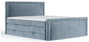 Modrá boxspring posteľ s úložným priestorom 140x200 cm Lavenda – Maison de Rêve