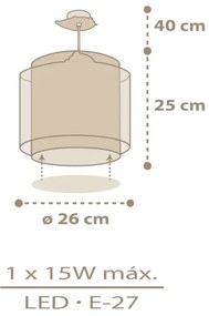 Dalber 76872 - Detský luster BABY CHICK 1xE27/15W/230V