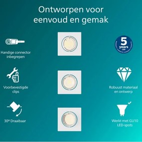 Philips - SADA 3x Zapustené stropné svietidlo PERIDOT 1xGU10/7W/230V biela
