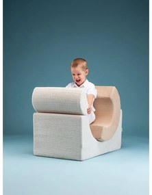 Krémovobiele menčestrové penové ihrisko 75x49x37 cm Rainbow Montessori – Wigiwama