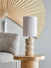 Kamenná stolová lampa v prírodnej farbe s textilným tienidlom (výška 53 cm) Marci – Bloomingville