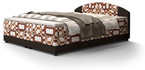 Manželská posteľ 140x200 LIZANA 3 s úložným priestorom - hnedá / vzor 1