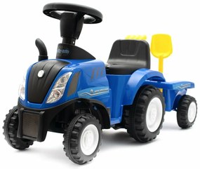 Baby Mix Detská odrážadlo traktor s vlečkou anáradím New Holland, modrá