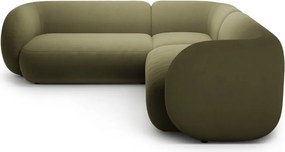 Zelená zamatová rohová pohovka Kate – Micadoni