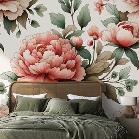 Tapeta romantické ružové pivonky