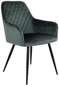 Tmavozelené čalúnené jedálenské kreslá v súprave 2 ks Harbo – House Nordic