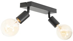 Moderné bodové svetlo čierne obdĺžnikové 2-žiarovkové - Facil