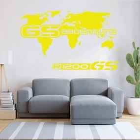 Veselá Stena Samolepka GS Adventure Mapa Farba: žlutá, Veľkosť: 100 x 59 cm