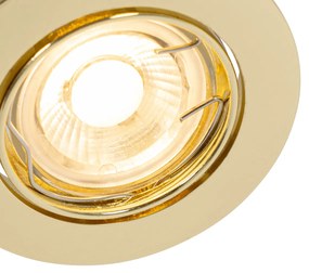 Sada 6 vstavaných bodových svetiel mosadz GU10 35 mm - Edu