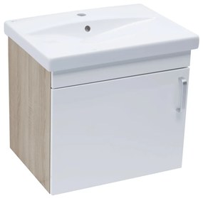 Kúpeľňová skrinka s umývadlom Naturel Vario Dekor 60x51x40 cm biela lesk VARIO260DBBL