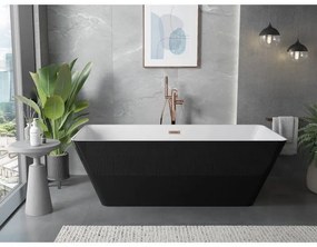 Mexen Velo Slim, voľne stojaca vaňa 170 × 75 cm, biela lesklá, medený matný prepad, 52811707500-65