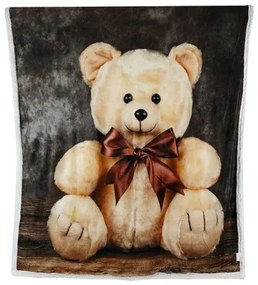 Zateplená detská deka s medvedíkom v darčekovej krabičke 130 x 160 cm