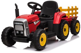 Elektrické autíčko Traktor s prívesom NV-X611 červené