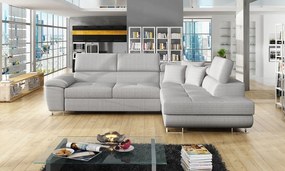 Rohová sedacia súprava do obývačky Alvin Sale, Dostupné poťahy: Ekokoža Soft 011 (čierna) + Lux 06 + Ekokoža Soft 011 (čierna), Strana: ľavá