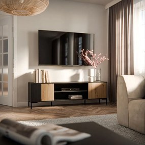 TV stolík Merci 180 cm čierny/dub artisan