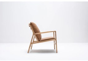 Kožené kreslo v hnedo-prírodnej farbe Dedo – Gazzda