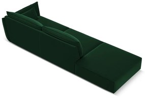 Tmavozelená zamatová pohovka pravý roh 264 cm Vanda – Mazzini Sofas