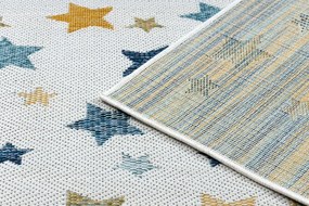 Koberec SISAL COOPER hviezdy 22260 ecru / tmavo modrý