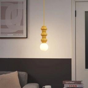 Retro závesné svietidlo horčicovo žlté s matným sklom - Fedde