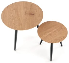 SADA 2x Konferenčný stolík ZENYA dub/čierna