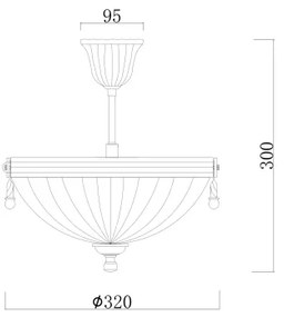 Brilagi - Luster na tyči CLASSIC 3xE14/60W/230V mosadz