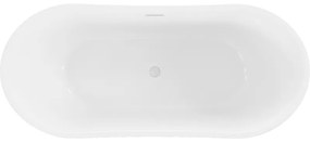 Mexen Montana, voľne stojaca vaňa 170 x 80 cm, biela, biely prepad, 52011708000-20