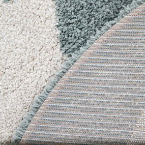 Svetlozelený detský koberec ø120 cm Bohemian Bird Aqua – Nattiot