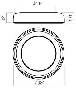 Redo 01-3941 - LED stropné svietidlo DIP LED/40W/230V pr. 62,4 cm biela