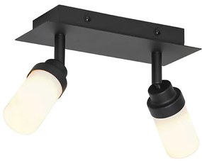 Moderné kúpeľňové bodové svetlo čierne 2-žiarovkové IP44 - Japie