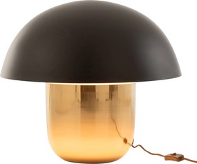 Čierno-zlatá kovová stolná lampa Mushroom Large - Ø 50*45cm