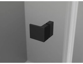 Mexen Lunar-B pravostranný výklopný sprchový kút 85 x 80 cm, číre sklo, čierna matná, 832-085-080-70-00-P