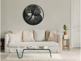 drevko Drevený obraz Strom života Jin jang Rozmer obrazu: 32,5 x 32,5 cm, Farba dekorácie: Čierna