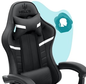 Detské herné kreslo HC - 1004 čiernej farby s bielym detailom