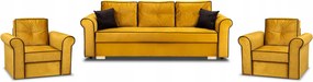 Sedacia Súprava Do Obývacej Izby Sofa A 2x Sedadlá Merida Horčicová