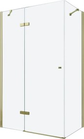 Sprchovací kút MEXEN ROMA 100x90 cm - zlatý - číre sklo
