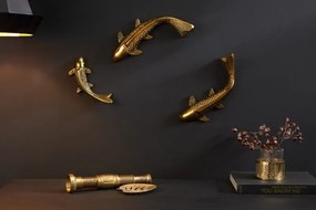 Nástenná dekorácia Fische Koi set 3ks antik zlatá
