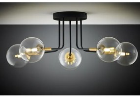 Jupiter 2040 - Luster na tyči BURANO 5xG9/10W/230V čierna/zlatá/číra