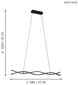 Eglo 99317 - LED Luster na lanku LASANA LED/36W/230V