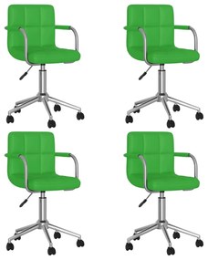 Otočné jedálenské stoličky 4 ks zelené umelá koža