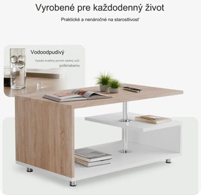 InternetovaZahrada Konferenčný stolík Orlando 95x55x50 cm - biela/dub