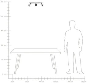 3-bodové obdĺžnikové kovové stropné svietidlo biela/čierna BARO Beliani