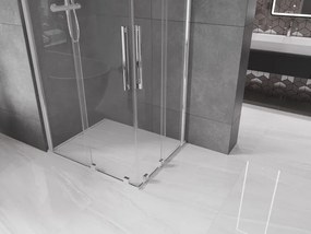 Mexen Velar Duo, sprchový kút s posuvnými dverami 90(dvere) x 80(dvere) cm, 8mm číre sklo, chrómový profil, 871-090-080-02-01