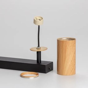 Brilagi - Bodové svietidlo SELE 2xGU10/30W/230V čierna/dekor duba