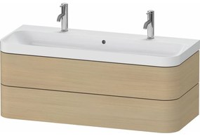DURAVIT Happy D.2 Plus c-shaped závesná skrinka s nábytkovým umývadlom s dvomi otvormi, 2 zásuvky, 1175 x 490 x 480 mm, dub Mediterrane, HP4379O71710000