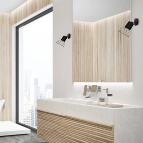 Nástenné bodové svietidlo DANTE 1xGU10/25W/230V čierna/lesklý chróm