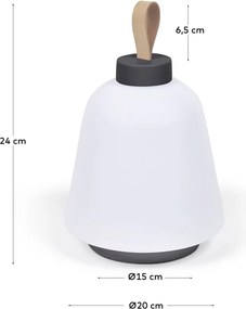 Biela plastová LED stmievateľná stolová lampa (výška 24 cm) Udiya – Kave Home