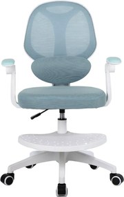 Detská otočná stolička Neoseat JUNI 009 s podnožou — látka, modrá