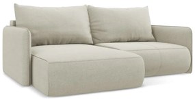 Krémovobiela rozkladacia/s úložným priestorom rohová pohovka (ľavý roh) Nanea – Makamii