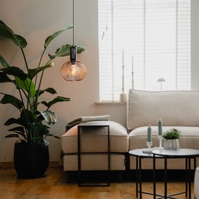 Dizajnové závesné svietidlo čierne - Wire Whisk