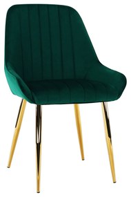 Kondela Jedálenská stolička, smaragdová/gold chróm-zlatý, PERLIA 71013